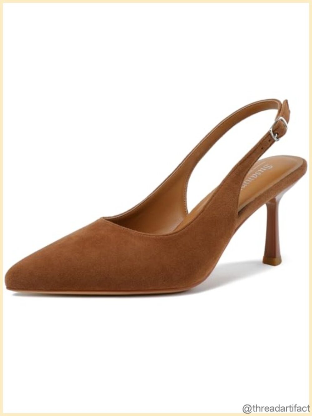 Women's Slingback Kitten Heels Pointed Toe Stiletto Pump Dressy Shoes